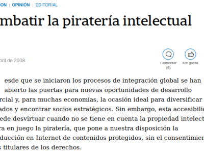 Diario La Nación: ‘Combatir la piratería intelectual’