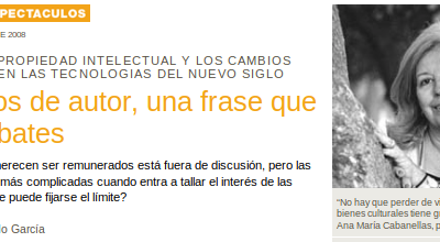 Diario Página/12: ‘Derechos de Autor: una frase que abre debates’