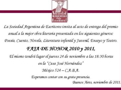 ‘Faja de Honor 2010 y 2011’